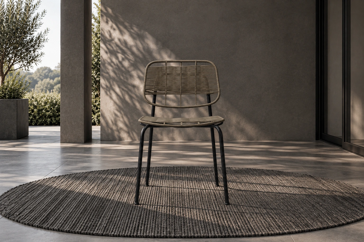 Silla de Comedor «Serpia» Soga – Gris cemento - Alt