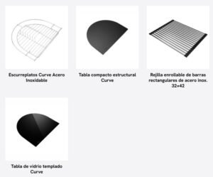 Bacha de cocina Curve SI77 A de acero inoxidable AISI 304, amplia y de cuba simple accesorios