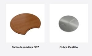 Bacha redonda de cocina O 37A de acero inoxidable AISI 304 para bajo o sobre mesada accesorios