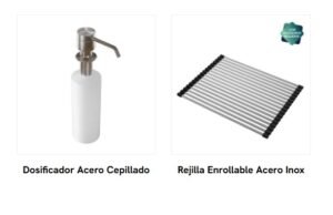 Bacha de cocina Signature Enkel 45 de acero inoxidable AISI 304 con terminación pulido estándar accesorios