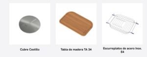 Bacha de cocina ZN 52/18 A de acero inoxidable AISI 304 para instalación sobre mesada accesorios