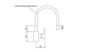 Grifería de cocina Peirano Colors Black monocomando con pico flexible negro plano tecnico