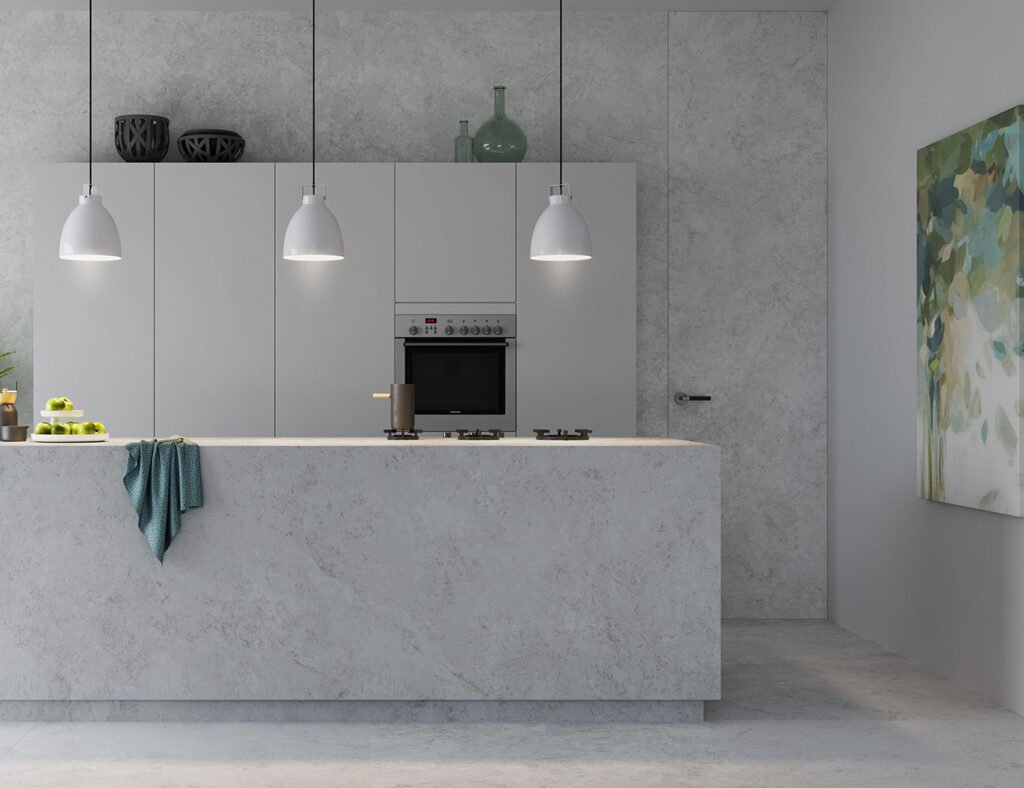 neolith-whitesands-piedra-sinterizada-mesada-cocina-isla-y-revestimiento Neolith Whitesands, piedra sinterizada en mesada isla cocina y revestimiento