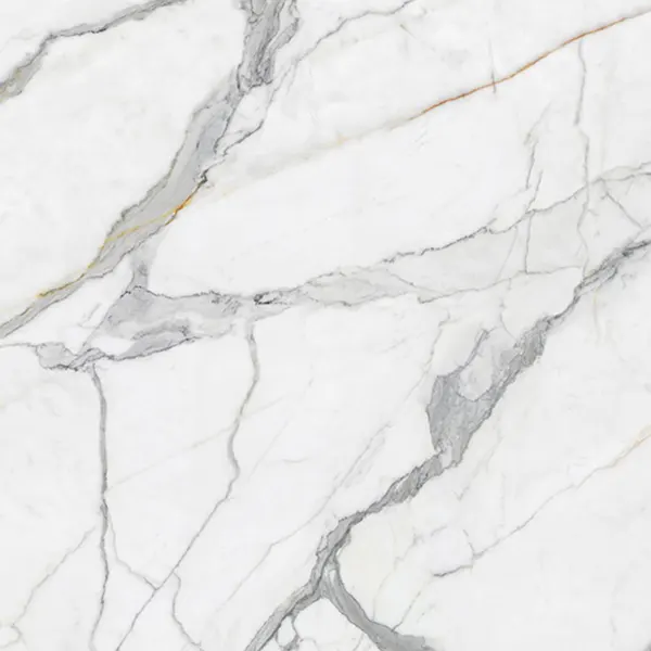purastone-prima-calacatta-borghini-chapa-completa Purastone Prima Calacatta Borghini, superficie sinterizada de fondo blanco con vetas grises y sutiles acentos dorados, ideal para mesadas, islas y revestimientos.