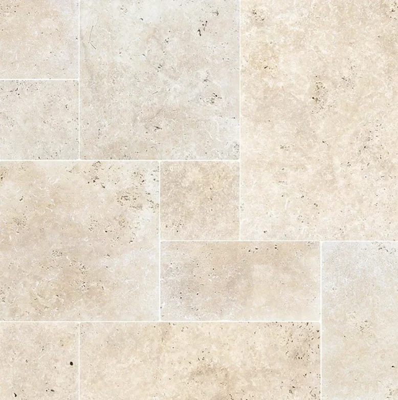 Baldosa de Travertino Clásico al Agua Patrón Francés